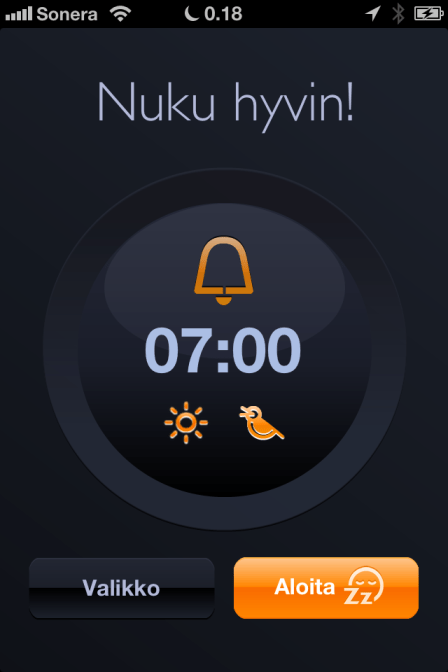 Nuku hyvin! -näkymä hyppii itsekseen esiin