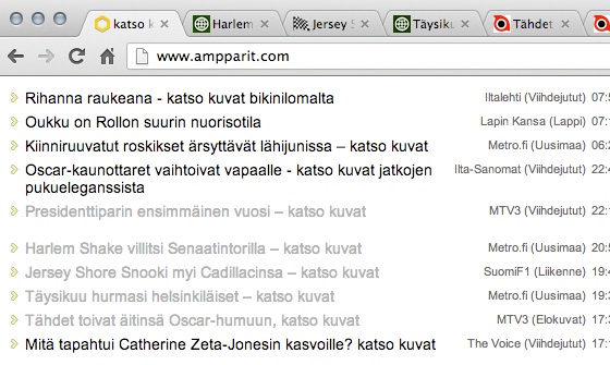 Uutislistauksissa on kätevää poimia ensin tarjonnasta kiinnostava sisältö ja siirtyä sitten kuluttamaan sitä
