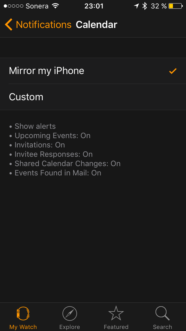 Applen omissa sovelluksissa on mahdollista säätää kelloon omat ilmoitussäännöt